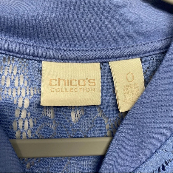 Chicos Lace Bomber Jacket Blue 0 / US XS - Picture 3 of 6